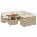 Havesofa Sæt med pude 9 pcs beige og cremefarvet