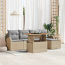 Havesofa Sæt med pude 6 pcs beige og lysegrå