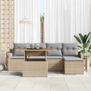 Havesofa Sæt med pude 6 pcs beige og lysegrå