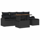 Havesofa Sæt med pude 6 pcs Sort