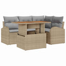Havesofa Sæt 5 stk. beige og lysegrå