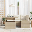 Havesofa Sæt med pude 5 pcs beige og cremefarvet