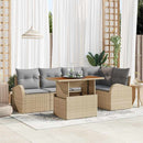 Havesofa Sæt 6 stk. beige og lysegrå