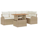 Havesofa Sæt med pude 6 pcs beige og cremefarvet