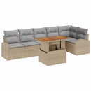 Havesofa Sæt med pude 7 pcs beige og lysegrå