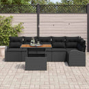 Havesofa Sæt med pude 7 pcs Sort