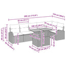 Havesofa Sæt med pude 7 pcs Sort