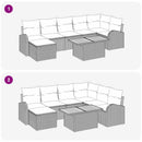 Havesofa Sæt med pude 8 pcs Grå