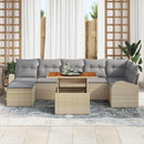 Havesofa Sæt med pude 8 pcs beige og lysegrå
