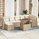 Havesofa Sæt med pude 8 pcs beige og cremefarvet