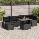 Havesofa Sæt med pude 8 pcs Sort