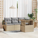 Havesofa Sæt med pude 5 pcs beige og lysegrå