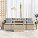 Havesofa Sæt med pude 5 pcs beige og lysegrå