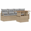 Havesofa Sæt med pude 5 pcs beige og lysegrå
