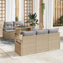 Havesofa Sæt med pude 6 pcs beige og lysegrå