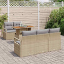 Havesofa Sæt med pude 6 pcs beige og lysegrå