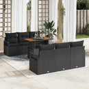 Havesofa Sæt med pude 7 pcs Sort