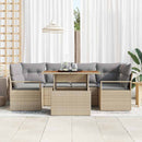Havesofa Sæt med pude 7 pcs beige og lysegrå