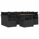 Havesofa Sæt med pude 7 pcs Sort