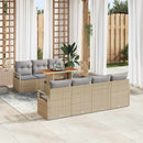 Havesofa Sæt med pude med pude 8 pcs Beige og grå