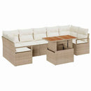 Havesofa Sæt med pude 8 pcs Beige og creme