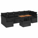 Havesofa Sæt med pude 8 pcs Sort og Brunt