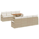 Havesofa Sæt med pude med pude 9 pcs Beige og creme