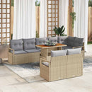 Havesofa Sæt med pude med pude 9 pcs Beige og grå