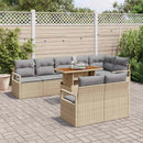 Havesofa Sæt med pude med pude 9 pcs Beige og grå