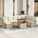 Havesofa Sæt med pude 9 pcs Beige og creme