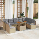 Havesofa Sæt med pude 10 pcs Beige og grå