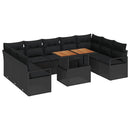 Havesofa Sæt med pude 10 pcs Sort og Brunt