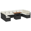 Havesofa Sæt med pude 11 pcs Sort og Cream