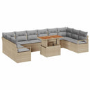 Havesofa Sæt med pude 11 pcs Beige og grå