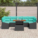 Have Spisebordssæt med pude 8 pcs Sort og Teal