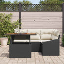 Havesofa Sæt 5 stk. Sort polyrattan