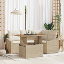 Havesofa Sæt 5 stk. Beige og creme