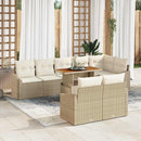 Havesofa Sæt med pude med pude 9 pcs Beige og creme