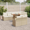 Havesofa Sæt med pude med pude 9 pcs Beige og creme