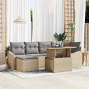 Havesofa Sæt 7 pcs Beige og grå