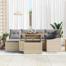 Havesofa Sæt 7 pcs Beige og grå