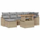 Havesofa Sæt 7 pcs Beige og grå