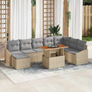 Havesofa Sæt 9 pcs Beige og grå