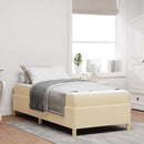 Sengestel med madras Creme 100 x 200 cm Stof