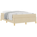 Sengestel med madras Creme 160 x 200 cm Stof