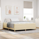 Sengestel med madras Creme 180 x 200 cm Stof