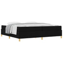 Sengestel med madras Sort 200 x 200 cm Stof
