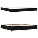 Sengestel med madras Sort 200 x 200 cm Stof