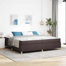 Sengestel med madras Mørk Brun 200 x 200 cm Stof