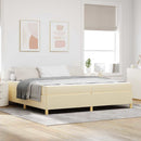Sengestel med madras Creme 200 x 200 cm Stof